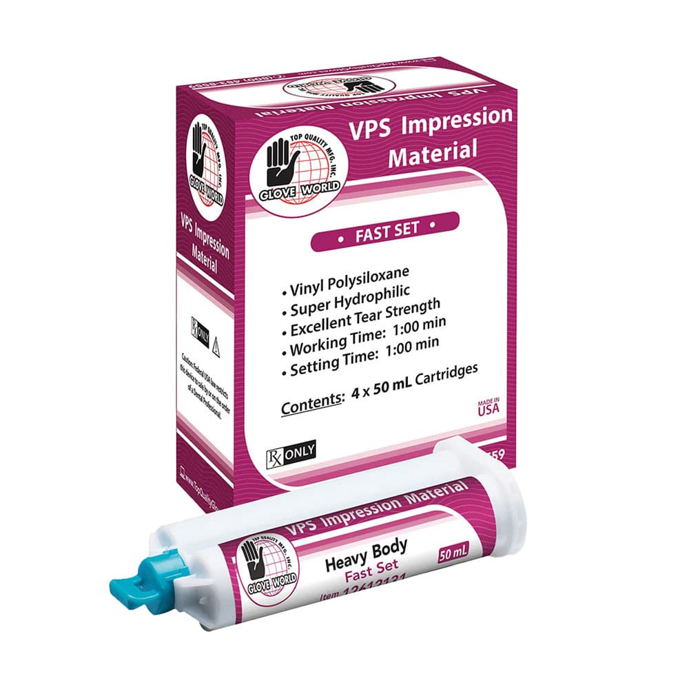 Top Quality Manufacturing VPS Impression Material, Heavy Body, Fast Set, 4 x 50 ml Cartridges - Top Quality Manufacturing VPS Impression Material, Heavy Body, Fast Set, 4 x 50 ml Cartridges - Image 1