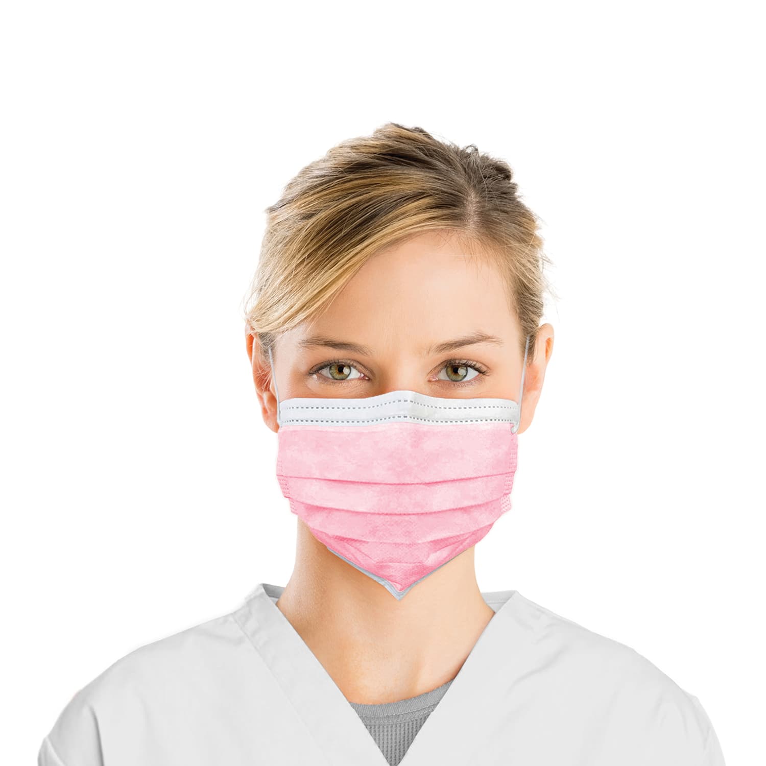 Top Quality Manufacturing 3-Ply ASTM Level 1 Earloop Face Mask, Pink, 50/Box - Top Quality Manufacturing 3-Ply ASTM 1 Earloop Face Mask, Pink, 50/Box - Image 1