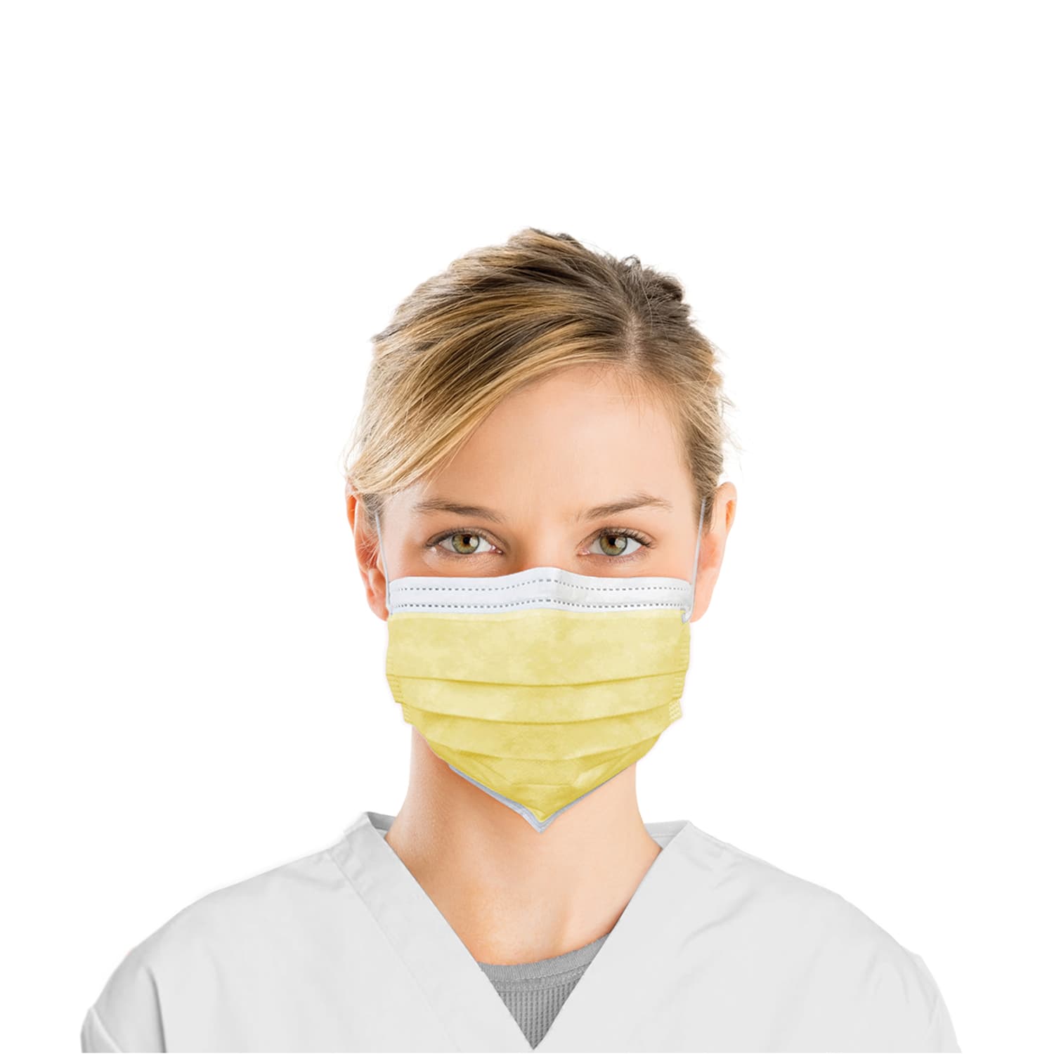 Top Quality Manufacturing 3-Ply ASTM Level 1 Earloop Face Mask, Yellow, 50/Box - Top Quality Manufacturing 3-Ply ASTM 1 Earloop Face Mask, Yellow, 50/Box - Image 1