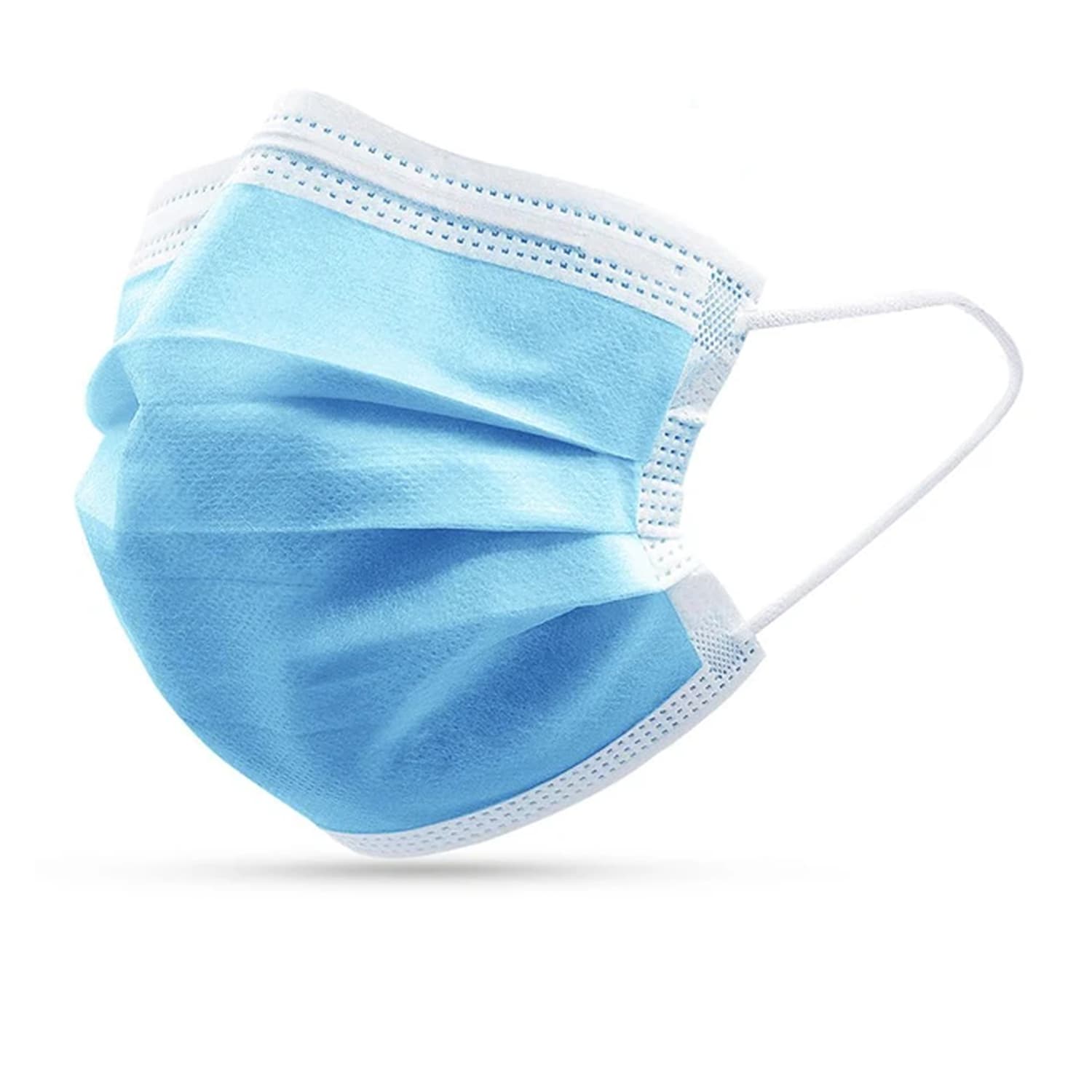 Top Quality Manufacturing ASTM Level 2 Earloop Face Mask, Blue, 4-Fold, 50/Box - Top Quality Manufacturing ASTM 2 Earloop Face Mask, Blue, 50/Box - Image 1