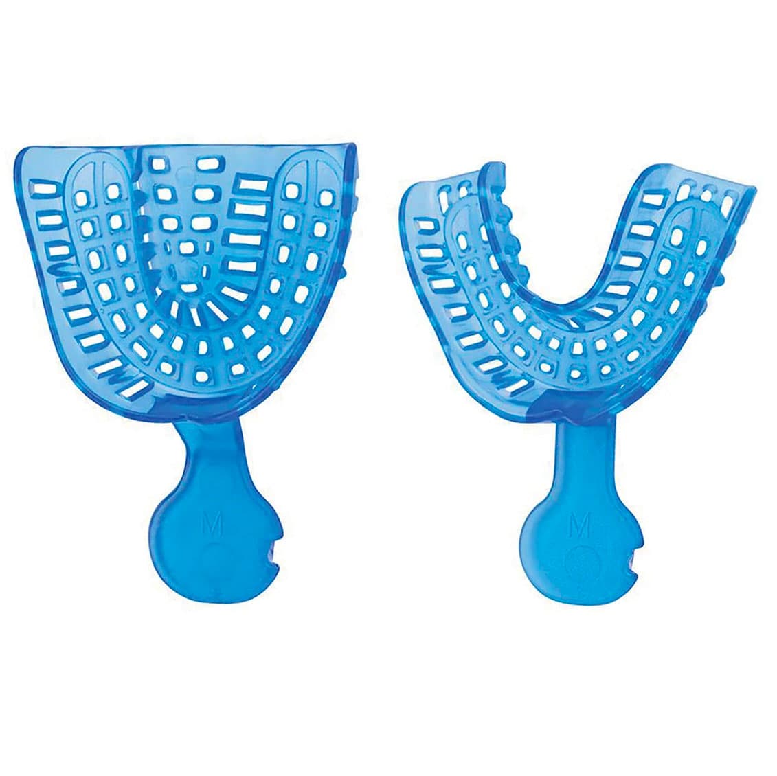 Top Quality Manufacturing Color-Brite/Crystal Colors Perforated Impression Trays, Medium Lower, Blue, 12/Box - Top Quality Manufacturing Color-Brite/Crystal Colors Perforated Impression Trays, Medium Lower, Blue, 12/Box - Image 1