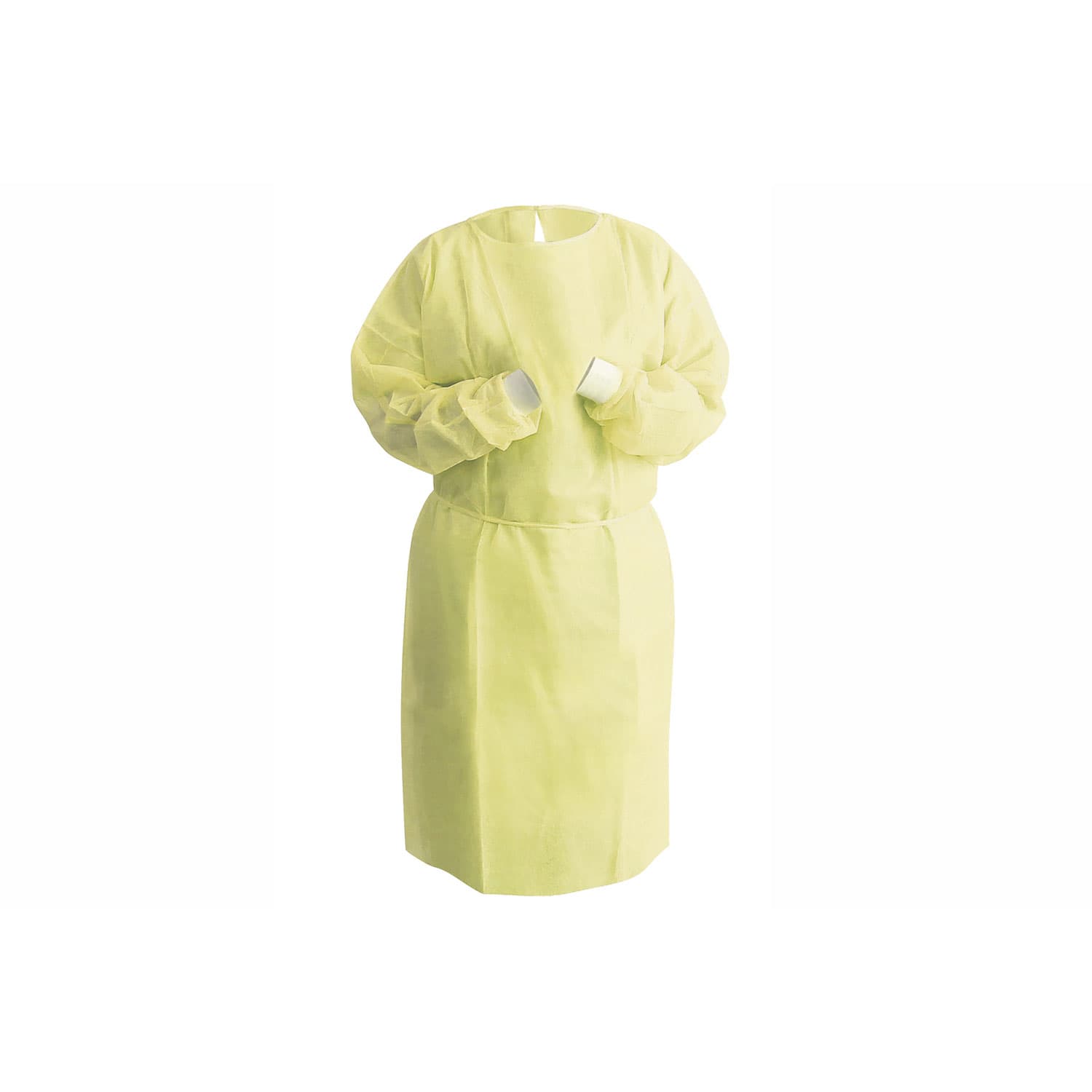 Top Quality Manufacturing Tie Back Isolation Gown, Regular, Yellow, 10/Bag - Top Quality Manufacturing Tie Back Isolation Gown, Regular, Yellow, 10/Bag - Image 1