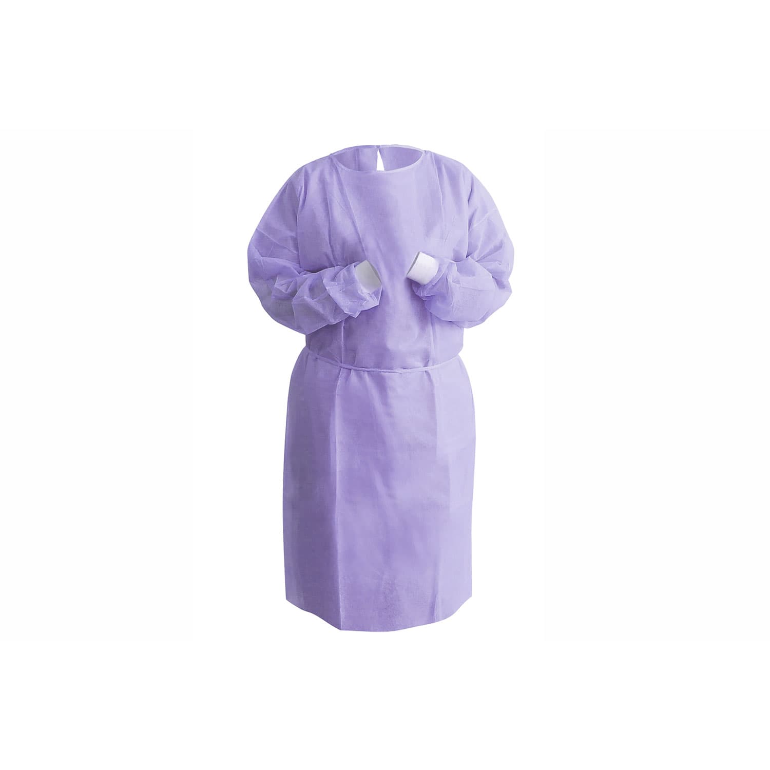 Top Quality Manufacturing Tie Back Isolation Gown, Regular, Lavender, 10/Bag - Top Quality Manufacturing Tie Back Isolation Gown, Regular, Lavender, 10/Bag - Image 1