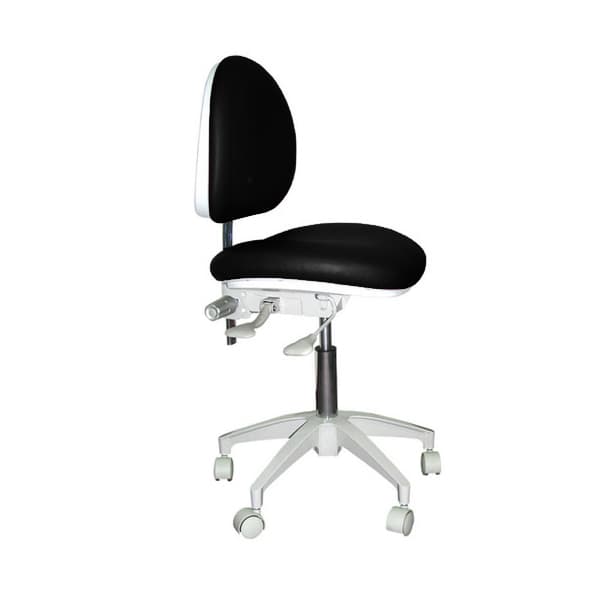 Mirage Doctor's Stool, Black, Adjustable Backrest, 5-Leg Base, 19"-23" Seat Height - Mirage Doctor's Stool - Black Color. Dimensions: Backrest Vertical Adjustment - Image 1