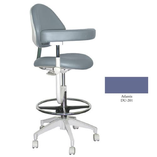 Mirage Assistant's Stool, Atlantis Color, with Abdominal Support, Seat Height 22"-29", 5-Leg Base, TPC - Mirage Assistant's Stool - Atlantis Color. Featuring Abdominal Support - Image 1