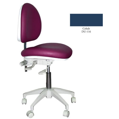 Mirage Doctor's Stool, Cobalt, 5-Leg Base, 18" Seat Width, 19"-23" Seat Height - Mirage Doctor's Stool - Cobalt Color. Dimensions: Backrest Vertical Adjustment - Image 1