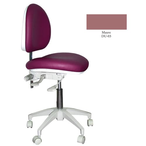 Mirage Doctor's Stool, Mauve, 5-Leg Base, 18" Seat Width, 19"-23" Seat Height - Mirage Doctor's Stool - Mauve Color. Dimensions: Backrest Vertical Adjustment - Image 1