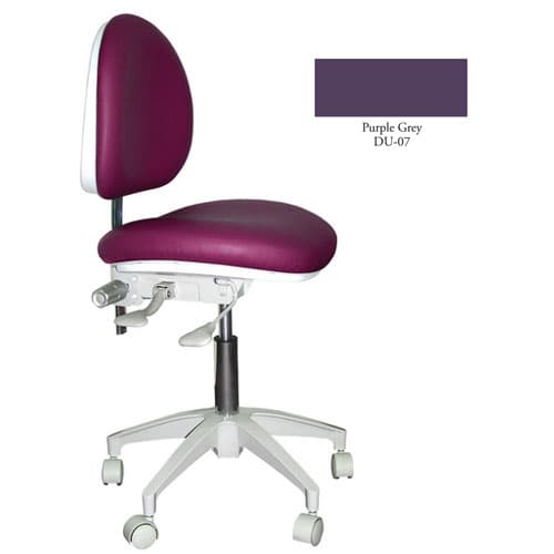 Mirage Doctor's Stool, Purple Grey, 5-Leg Base, Seat Height 19"-23" - Mirage Doctor's Stool - Purple Grey Color. Dimensions: Backrest Vertical - Image 1