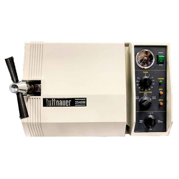 Tuttnauer 2540M Manual Autoclave, 120V, Refurbished, Chamber 10" x 19", 6 Gallon (23L), Includes 4 Trays - REFURBISHED Tuttnauer 2540M Manual Autoclave, 120V. Chamber 10" x 19", 6 Gallon - Image 1