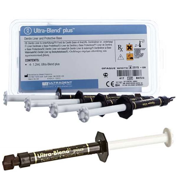 Ultra-Blend plus Dentin Liner and Protective Base, Light-Cured, Radiopaque, 4 x 1.2 ml Opaque White Syringes - Ultra-Blend plus - Image 1