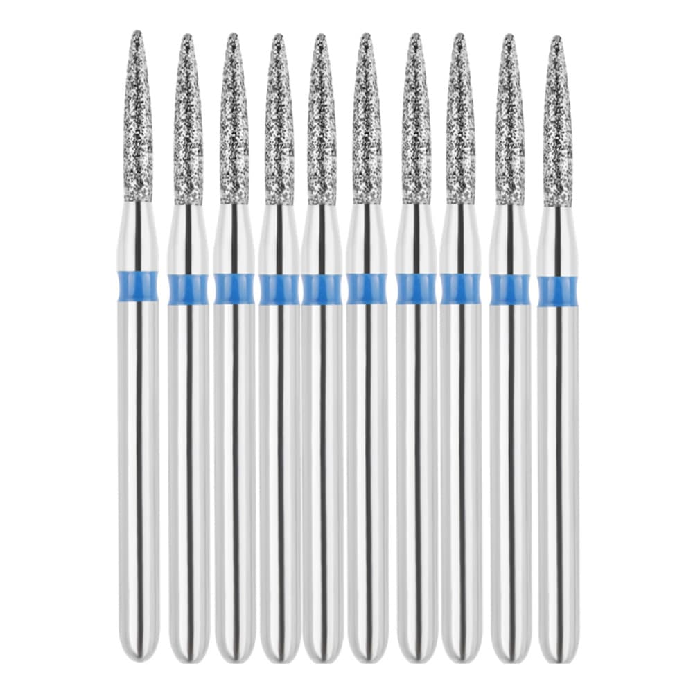 Vakker FG #860.012 Medium Grit Flame Shaped Diamond Bur, 10/Pk - Vakker FG #860.012 Medium Grit Flame Shaped Diamond Bur, 10/Pk - Image 1