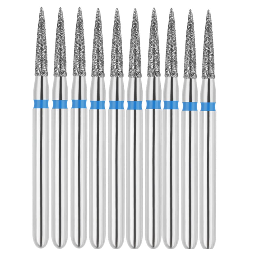 Vakker FG #861.012 Medium Grit Flame Shaped Diamond Bur, 10/Pk - Vakker FG #861.012 Medium Grit Flame Shaped Diamond Bur, 10/Pk - Image 1