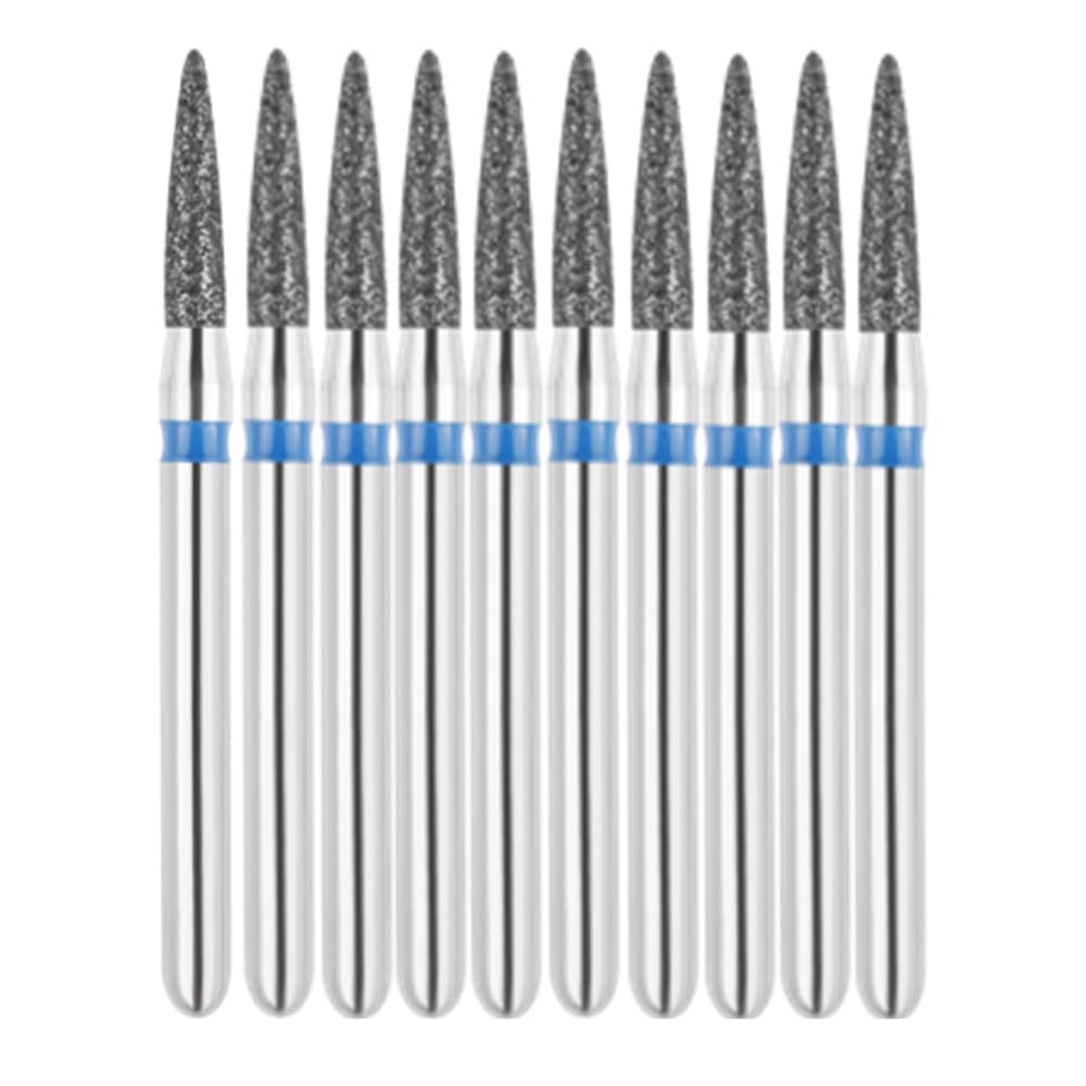 Vakker FG #861.014 Medium Grit Flame Shaped Diamond Bur, 10/Pk - Vakker FG #861.014 Medium Grit Flame Shaped Diamond Bur, 10/Pk - Image 1