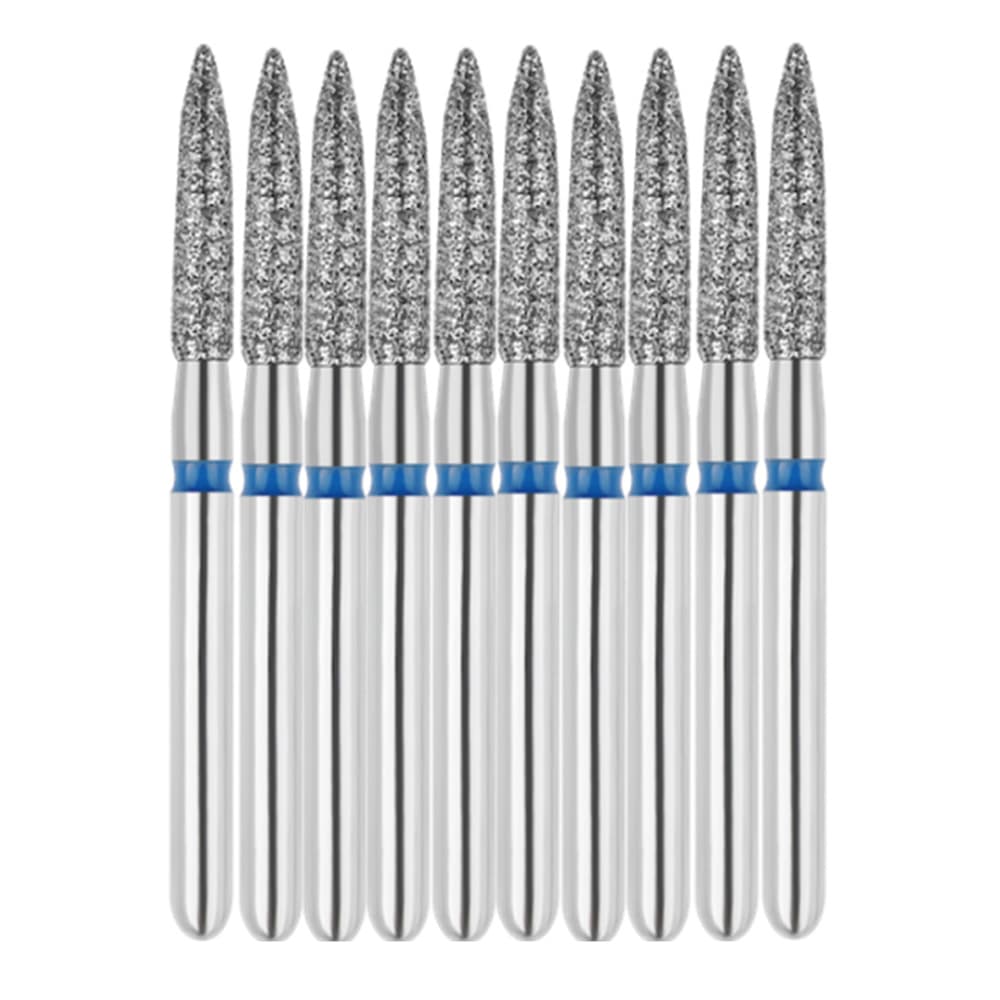 Vakker FG #862.014 Medium Grit Flame Shaped Diamond Bur, 10/Pk - Vakker FG #862.014 Medium Grit Flame Shaped Diamond Bur, 10/Pk - Image 1