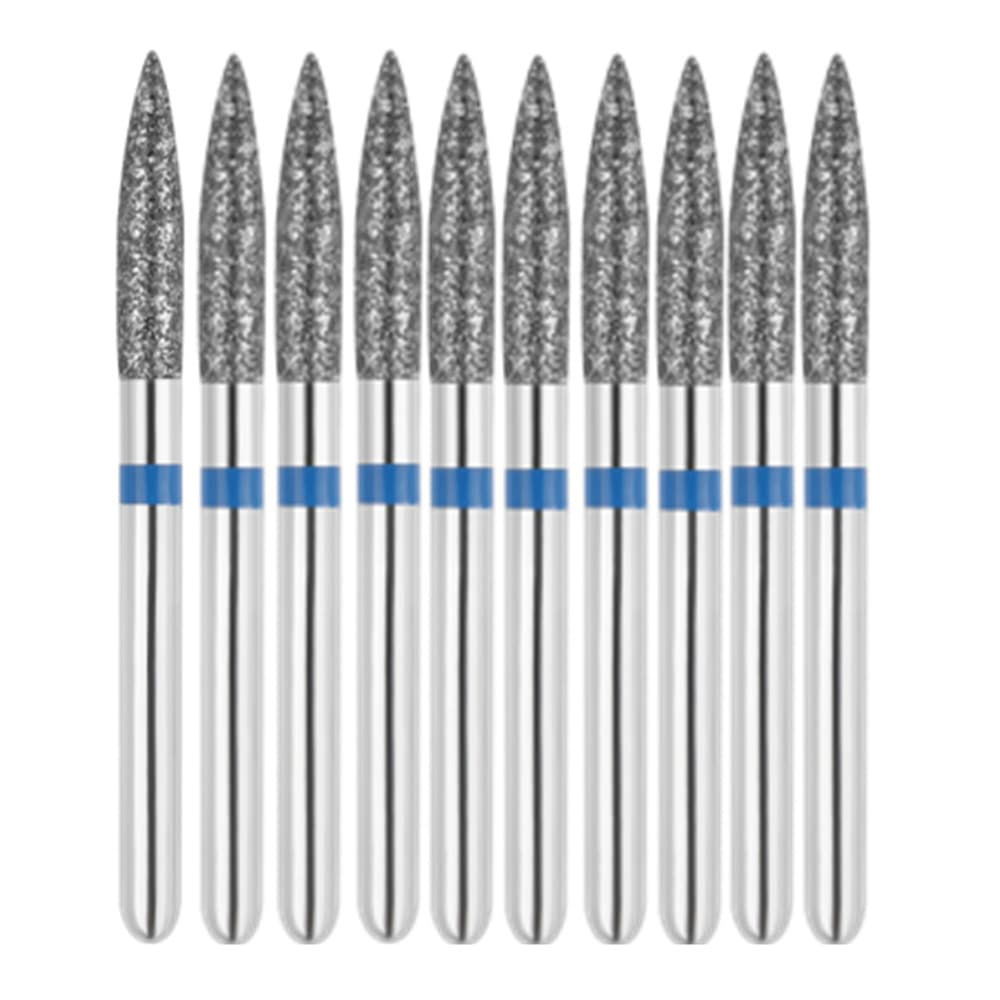 Vakker FG #862.016 Medium Grit Flame Shaped Diamond Bur, 10/Pk - Vakker FG #862.016 Medium Grit Flame Shaped Diamond Bur, 10/Pk - Image 1