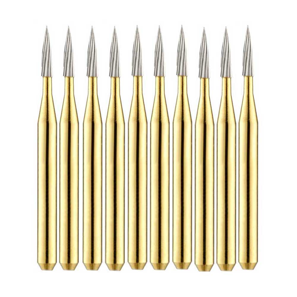 Vakker FG #7901 Needle Shaped 12 Blade Trimming and Finishing Burs, 10/Pk - Vakker FG #7901 Needle Shaped 12 Blade Trimming and Finishing Burs, 10/Pk - Image 1