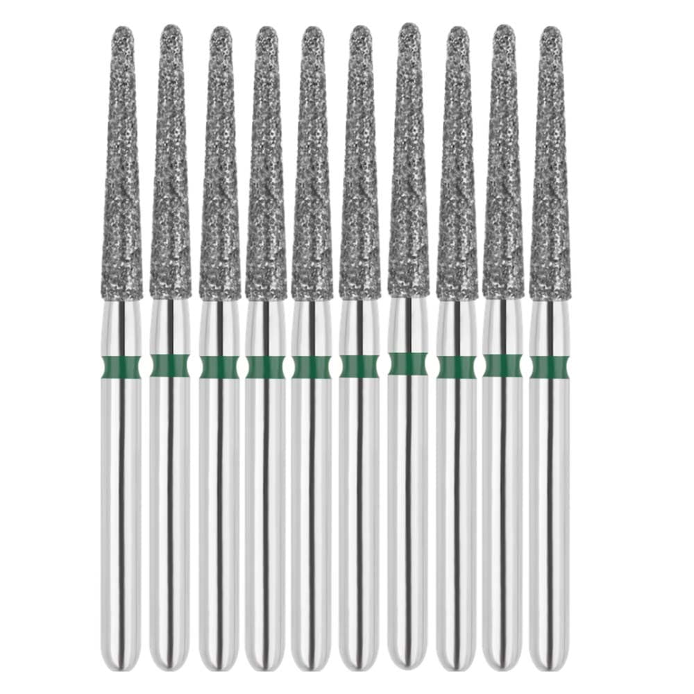 Vakker FG #850.016 Coarse Grit Round End Taper Diamond Bur, 10/Pk - Vakker FG #850.016 Coarse Grit Round End Taper Diamond Bur, 10/Pk - Image 1