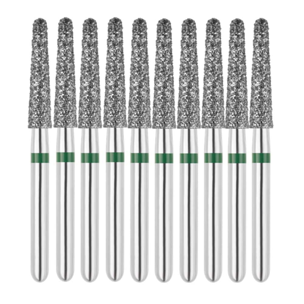 Vakker FG #856L.020 Coarse Grit Round End Taper Diamond Bur, 151 µm, 2.0 mm Head Diameter, 10/Pk - Vakker FG #856L.020 Coarse Grit Round End Taper Diamond Bur, 10/Pk - Image 1