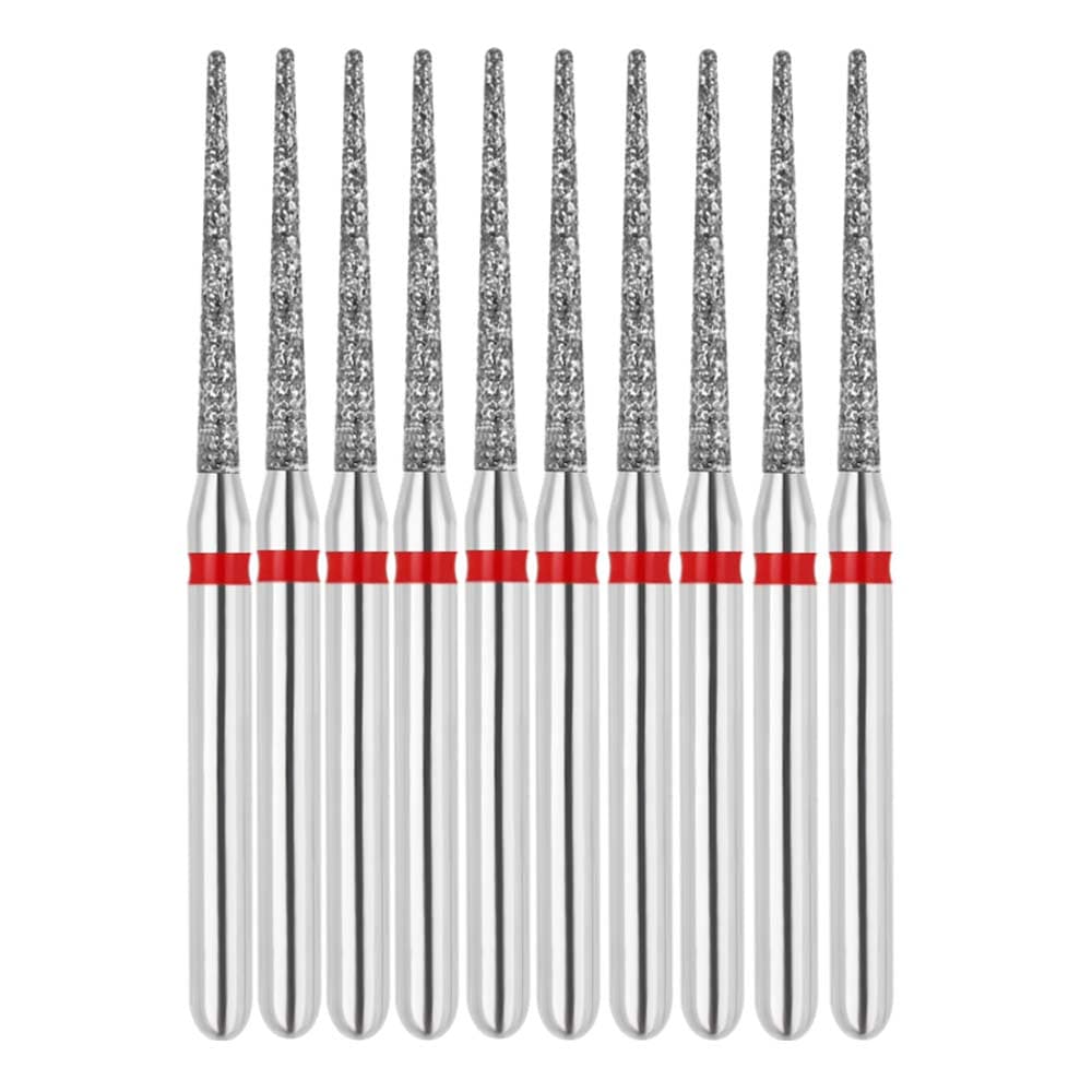 Vakker FG #850.010 Fine Grit Round End Taper Diamond Bur, 60 µm, 1.0 mm Head Diameter, 10/Pk - Vakker FG #850.010 Fine Grit Round End Taper Diamond Bur, 10/Pk - Image 1