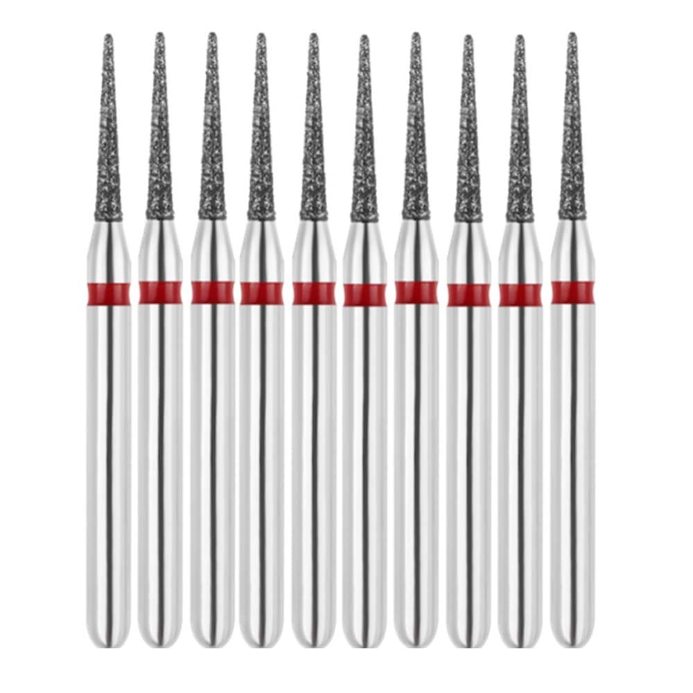 Vakker FG #852.010 Fine Grit Christmas Tree Shaped Diamond Bur, 60µm, 1.0mm Head Diameter, 10/Pk - Vakker FG #852.010 Fine Grit Christmas Tree Shaped Diamond Bur, 10/Pk - Image 1