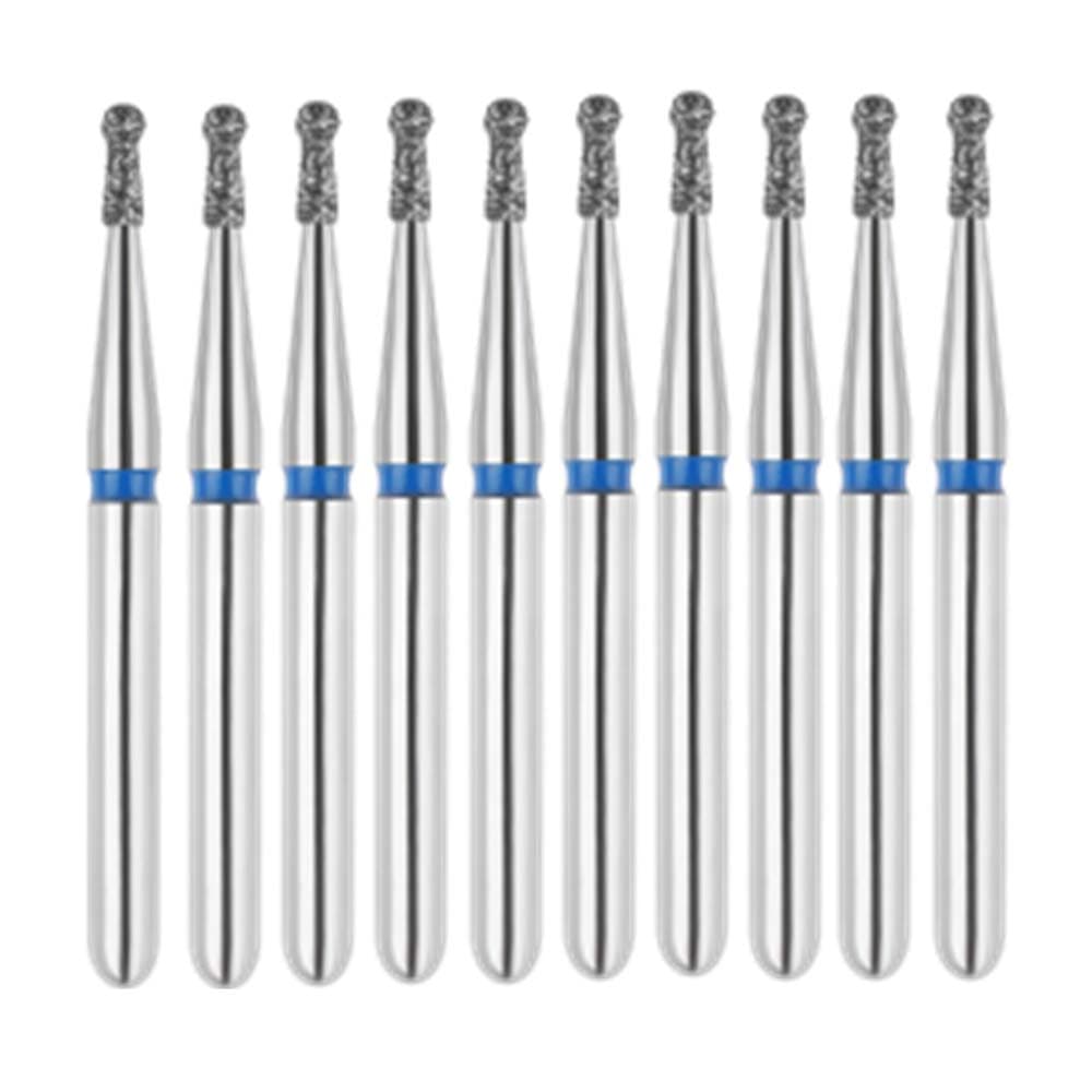 Vakker FG #802.009 Medium Grit Round with Collar Diamond Bur, 10/Pk - Vakker FG #802.009 Medium Grit Round with Collar Diamond Bur, 10/Pk - Image 1