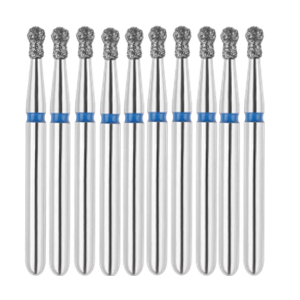 Vakker FG #802.014 Medium Grit Round with Collar Diamond Bur, 10/Pk - Vakker FG #802.014 Medium Grit Round with Collar Diamond Bur, 10/Pk - Image 1