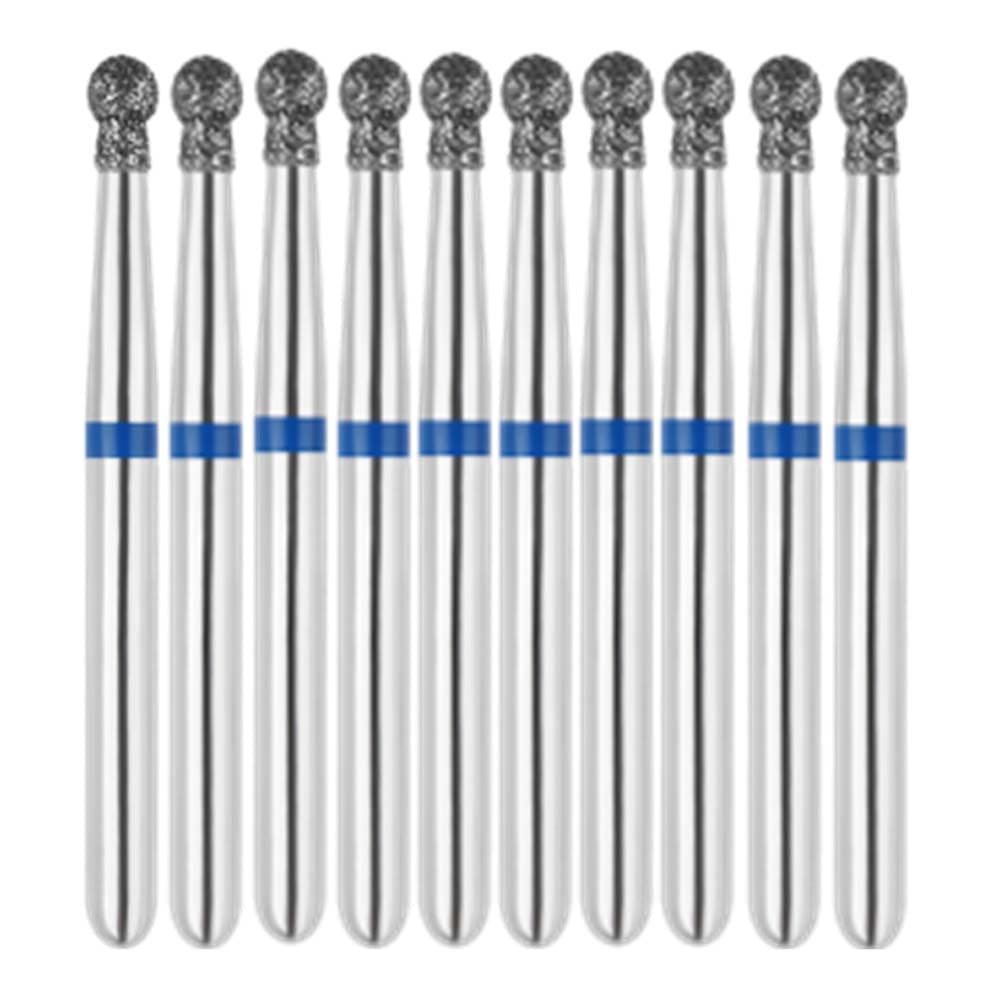 Vakker FG #802.016 Medium Grit Round with Collar Diamond Bur, 10/Pk - Vakker FG #802.016 Medium Grit Round with Collar Diamond Bur, 10/Pk - Image 1