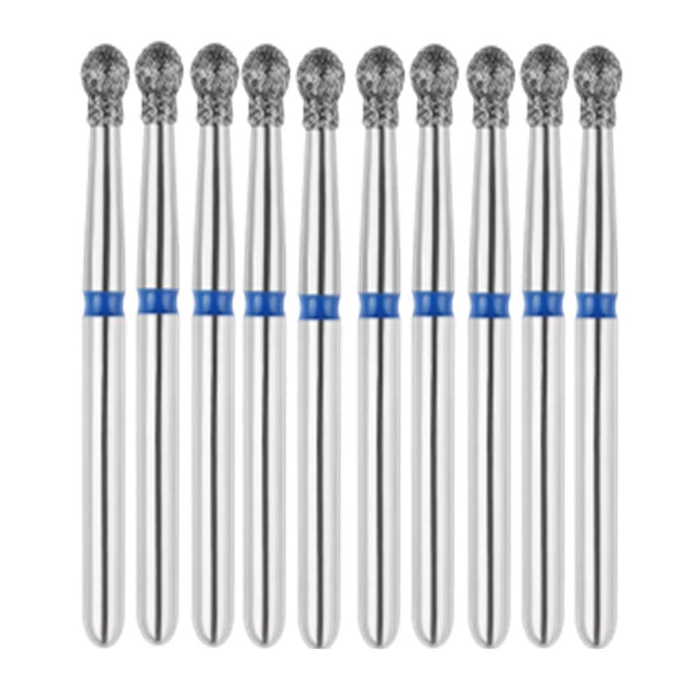 Vakker FG #802.018 Medium Grit Round with Collar Diamond Bur, 10/Pk - Vakker FG #802.018 Medium Grit Round with Collar Diamond Bur, 10/Pk - Image 1