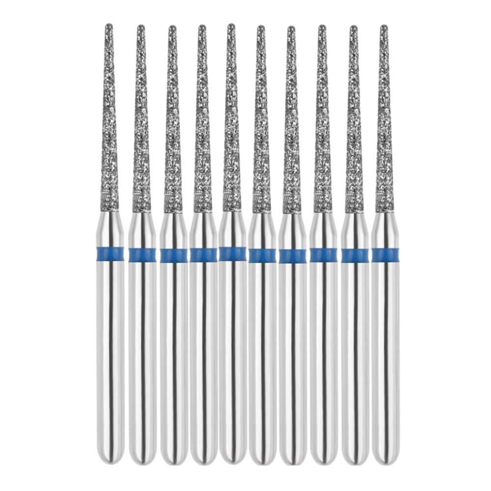 Vakker FG #850.010 Medium Grit Round End Taper Diamond Bur, 10/Pk - Vakker FG #850.010 Medium Grit Round End Taper Diamond Bur, 10/Pk - Image 1
