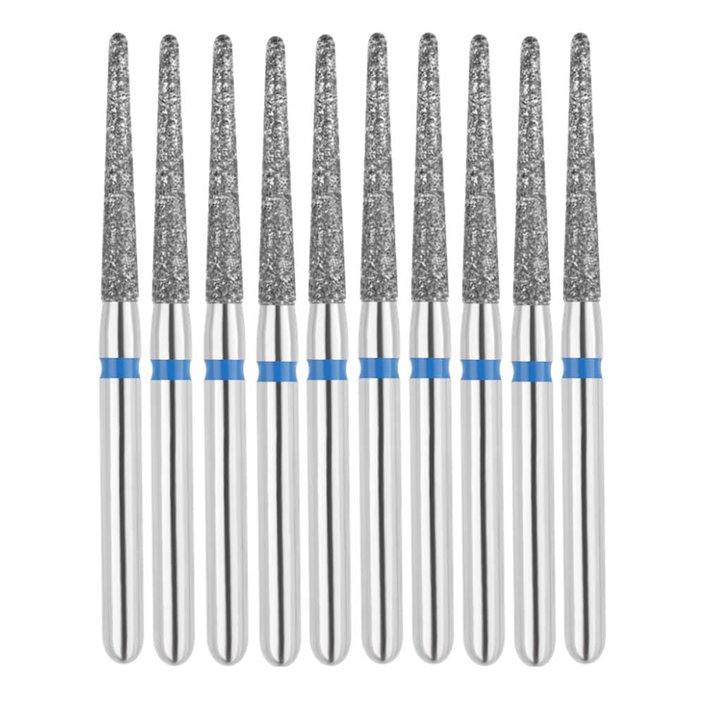 Vakker FG #850.014 Medium Grit Round End Taper Diamond Bur, 10/Pk - Vakker FG #850.014 Medium Grit Round End Taper Diamond Bur, 10/Pk - Image 1