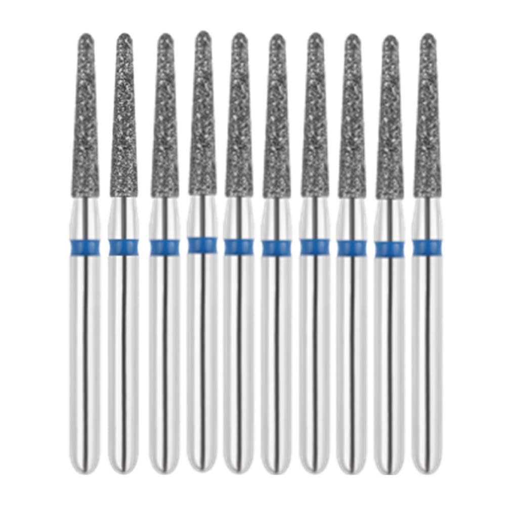 Vakker FG #856.014 Medium Grit Round End Taper Diamond Bur, 10/Pk - Vakker FG #856.014 Medium Grit Round End Taper Diamond Bur, 10/Pk - Image 1