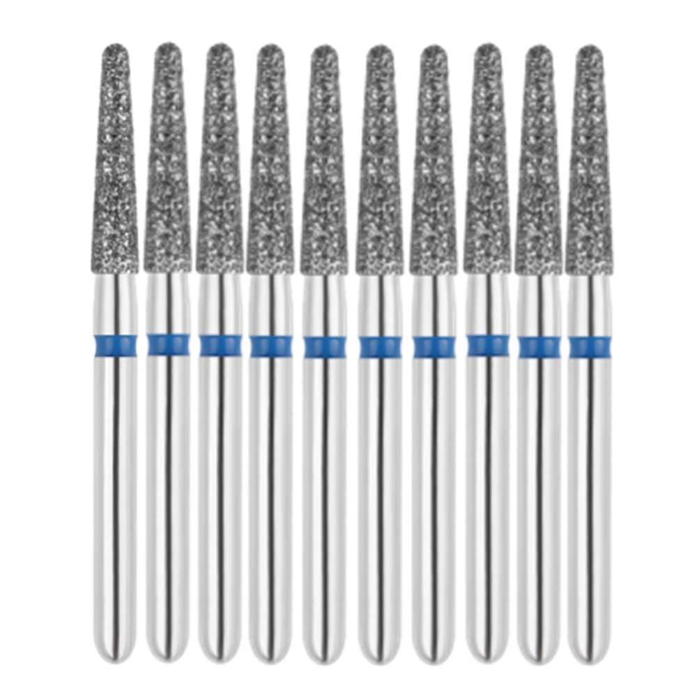 Vakker FG #856.018 Medium Grit Round End Taper Diamond Bur, 10/Pk - Vakker FG #856.018 Medium Grit Round End Taper Diamond Bur, 10/Pk - Image 1