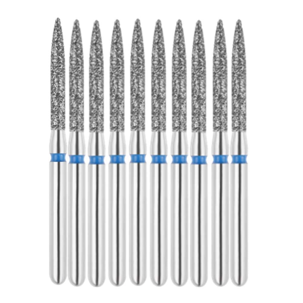 Vakker FG #863.014 Medium Grit Flame Shaped Diamond Bur, 10/Pk - Vakker FG #863.014 Medium Grit Flame Shaped Diamond Bur, 10/Pk - Image 1