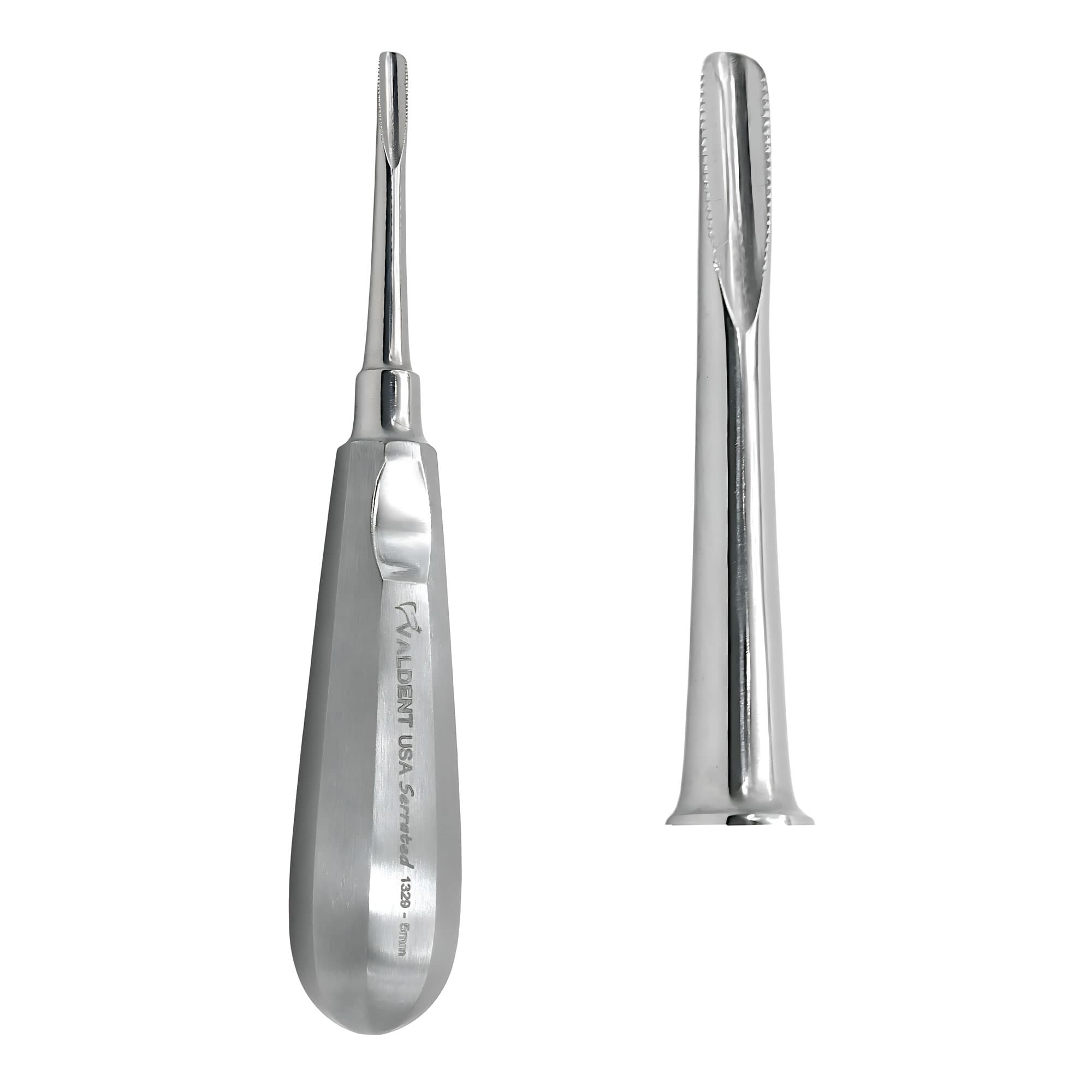 Valdent USA 5.00mm Dental Surgical Root Elevator with Serrated Tips, 1/Pk - Valdent USA 5.00mm Dental Surgical Root Elevator w/ Serrated Tips, 1/Pk - Image 1