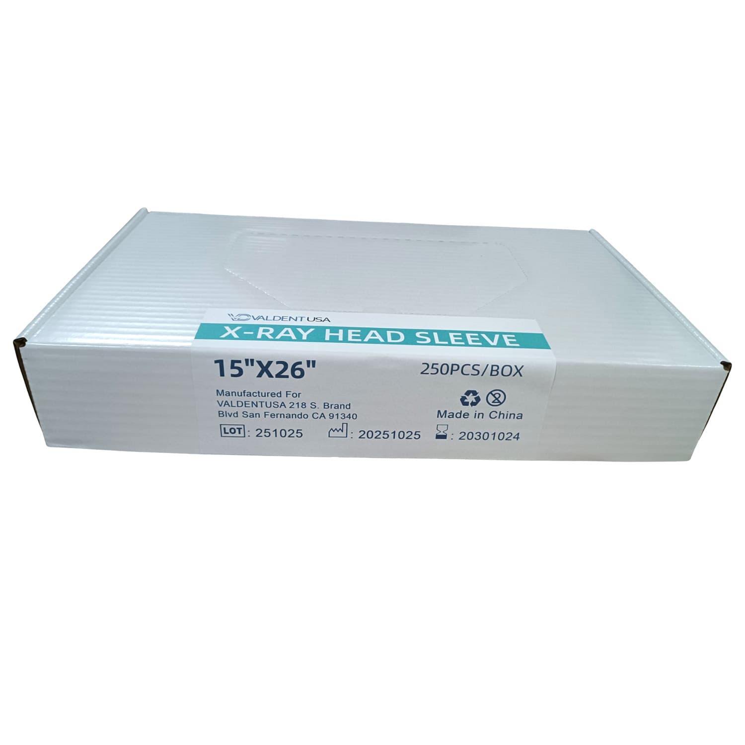 Valdent USA Disposable Dental X-Ray Head Sleeves, 15" x 26", 250/Pk - Valdent USA 15" x 26" Disposable Dental X-Ray Head Sleeves, 250/Pk - Image 1