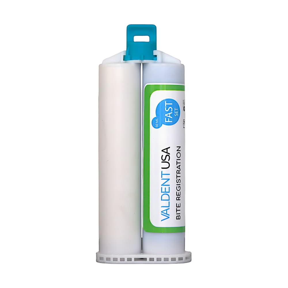 Valdent USA Bite Registration Material, Fast Set, Unflavored, 50mL Cartridges, 2/Pk - Valdent USA Bite Registration Material, Fast Set, Unflavored, 50mL Cartridges, 2/Pk - Image 1