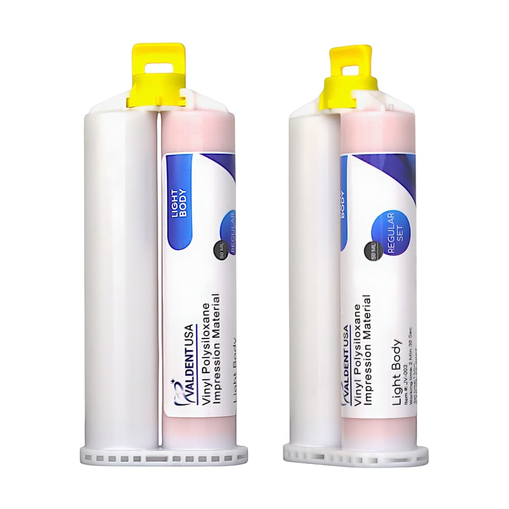 Valdent USA Regular Set VPS Impression Material, Light Body, 50mL Cartridges, 2/Pk - Valdent USA Regular Set VPS Impression Material, Light Body, 50mL Cartridges, 2/Pk - Image 1
