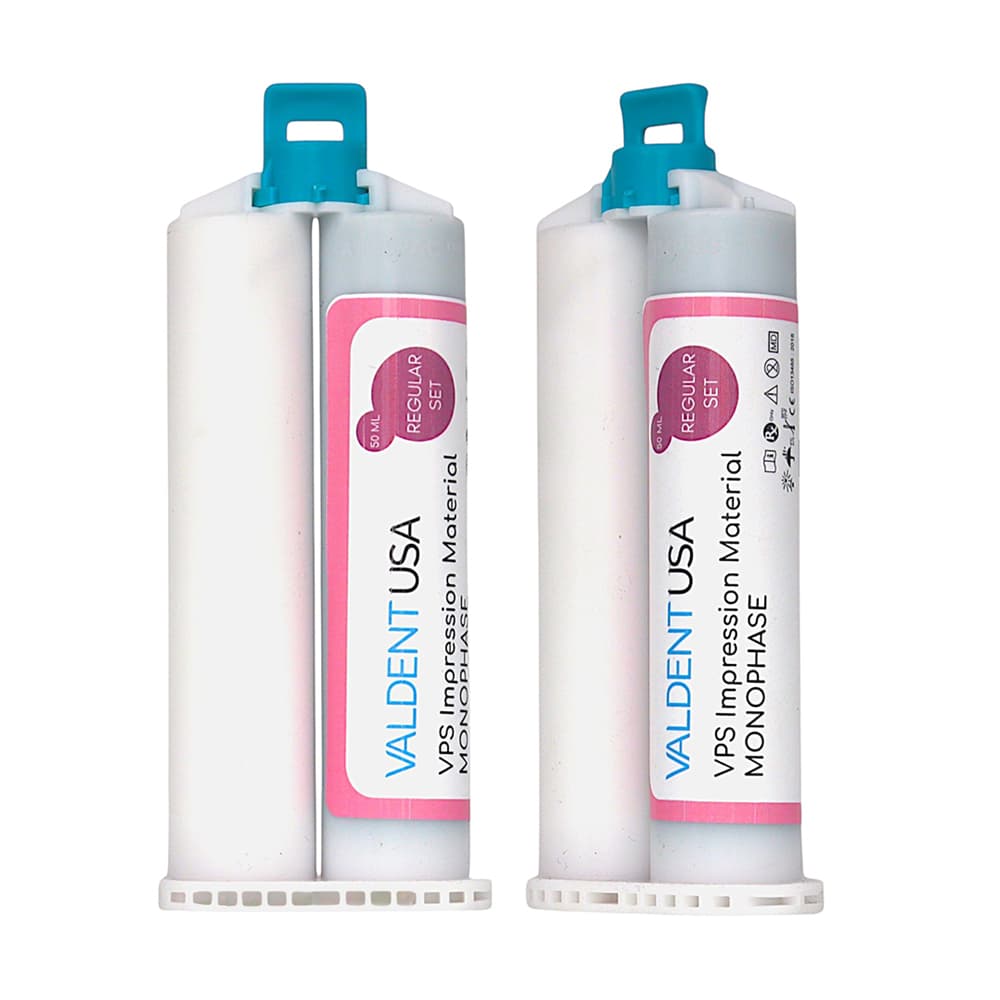 Valdent USA Regular Set VPS Impression Material, Monophase, 50mL Cartridges, 2/Pk - Valdent USA Regular Set VPS Impression Material, Monophase, 50mL Cartridges, 2/Pk - Image 1