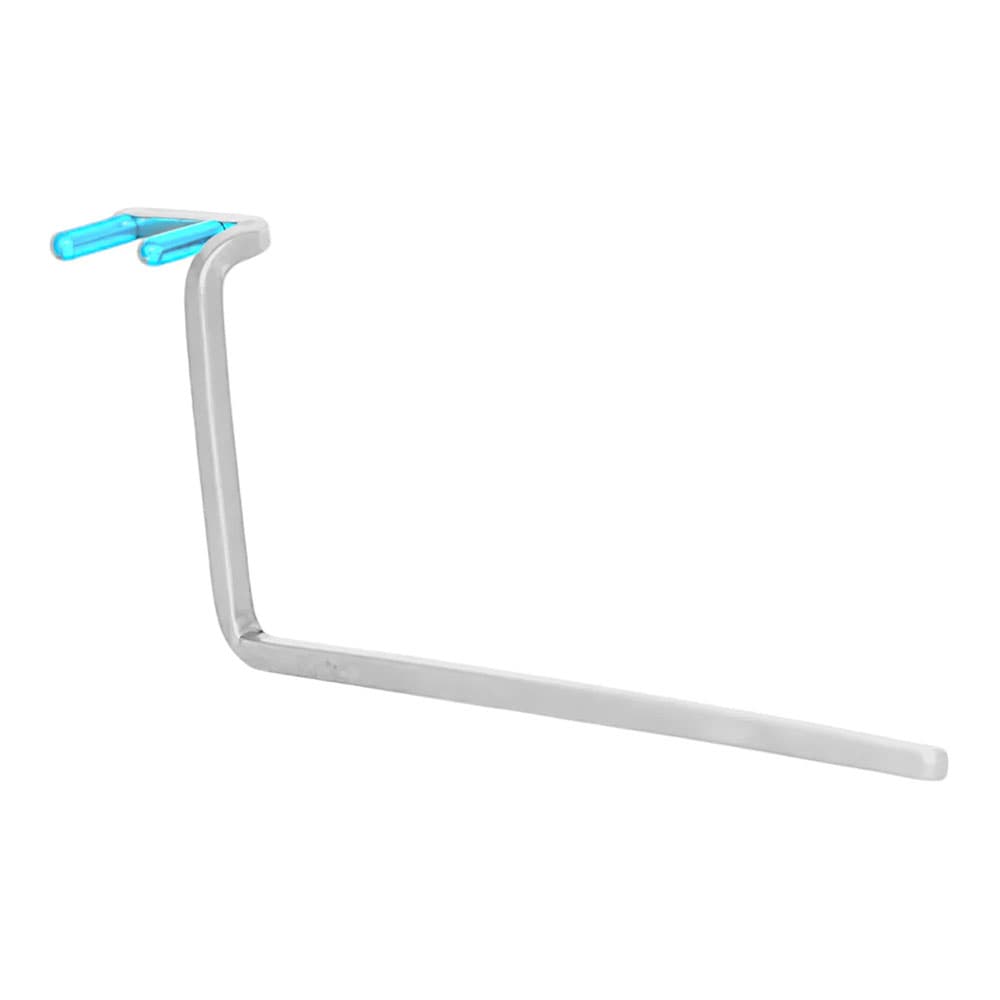 Valdent USA X-Ray Anterior Positioning Arm, Blue Prongs, Single Arm, Stainless Steel, Autoclavable, Comparable to XCP/BAI 54-0857 - Valdent USA X-Ray Anterior Positioning Arm, Blue Prongs, Single Arm - Image 1