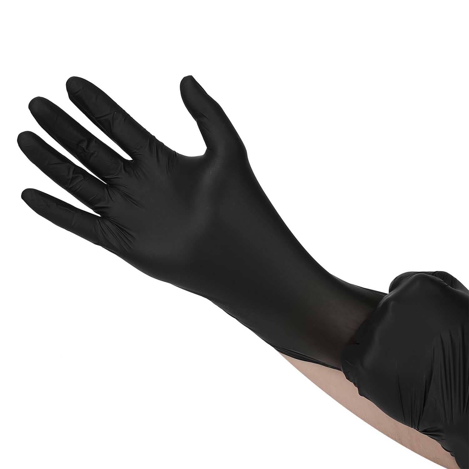 VastMed Nitrile Exam Gloves, Powder Free, Non-Sterile, X-Small, Black, 100/Box - VastMed LEONE VastMed Nitrile Exam Gloves, Powder Free, X-Small, Black, 100/Pk - Image 1