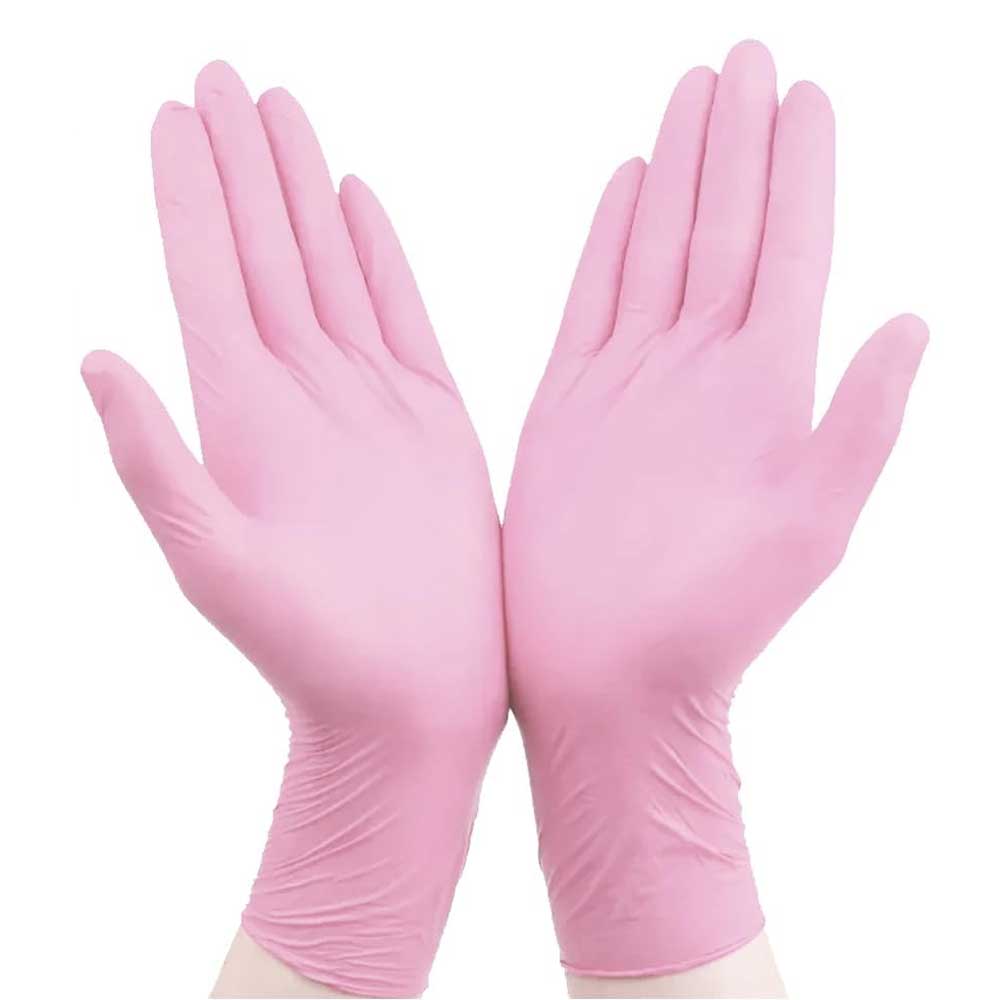 VastMed LEONE Nitrile Exam Gloves, Powder Free, Small, Pink, 100/Box - VastMed LEONE Nitrile Exam Gloves, Powder Free, Small, Pink, 100/Pk - Image 1