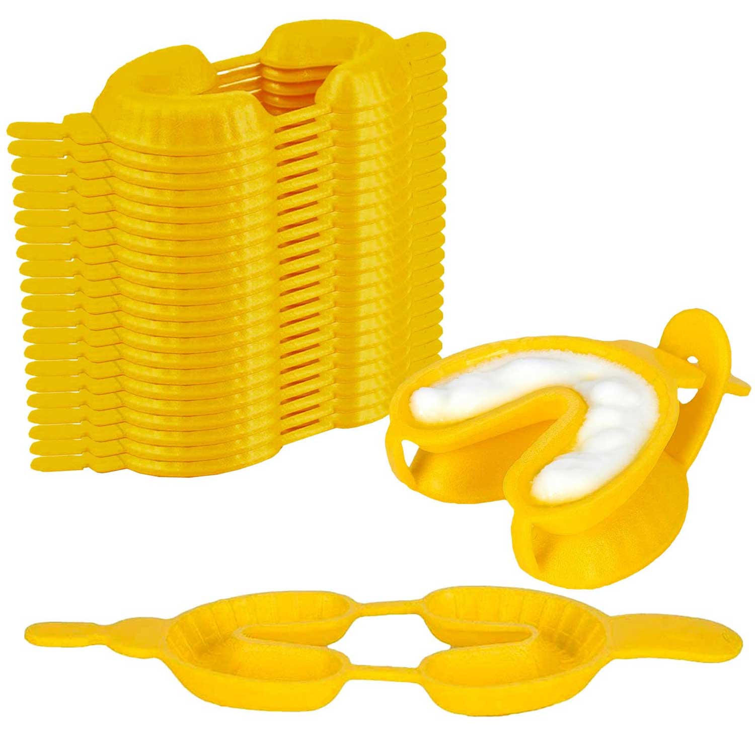 VastMed Disposable Dental Fluoride Trays, Dual Arch Tray for Gel/Foam, Medium, Yellow, 100/Pk - VastMed Disposable Dental Fluoride Trays, Dual Arch Tray for Gel/Foam, Medium, Yellow, 100/Pk - Image 1