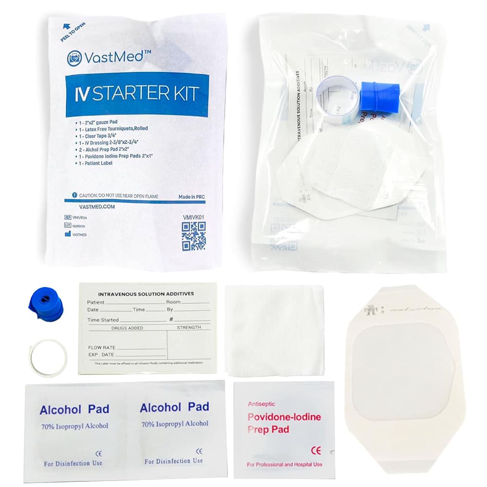 VastMed Complete IV Starter Kit, 100 Kits/Box - VastMed Complete IV Starter Kit, 100 Kits/Box. Includes: - Image 1
