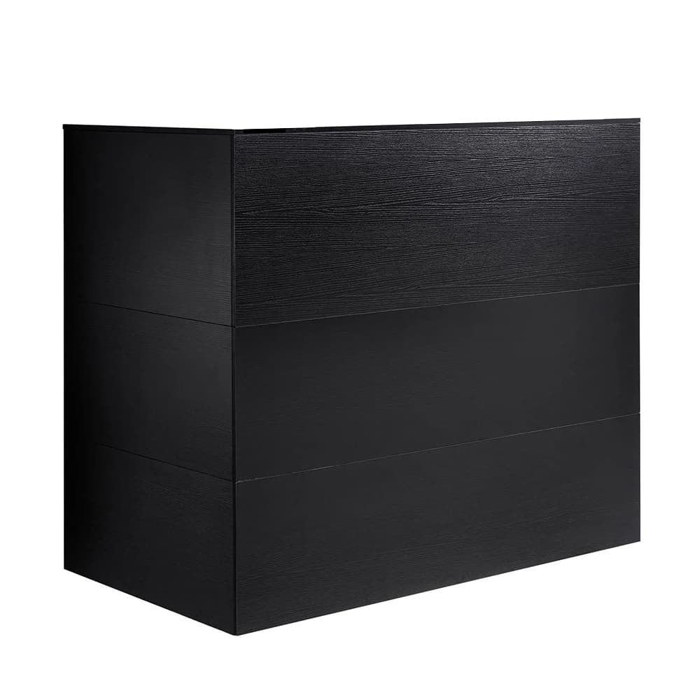 Vevor MDF Reception Desk with 1 Drawer and Storage Cabinet, L-Shaped, Black, 55.12" x 31.50" x 47.24", 1/Pk - Vevor MDF Reception Desk, 1 Drawer and Storage Cabinet, Black, 1/Pk - Image 1