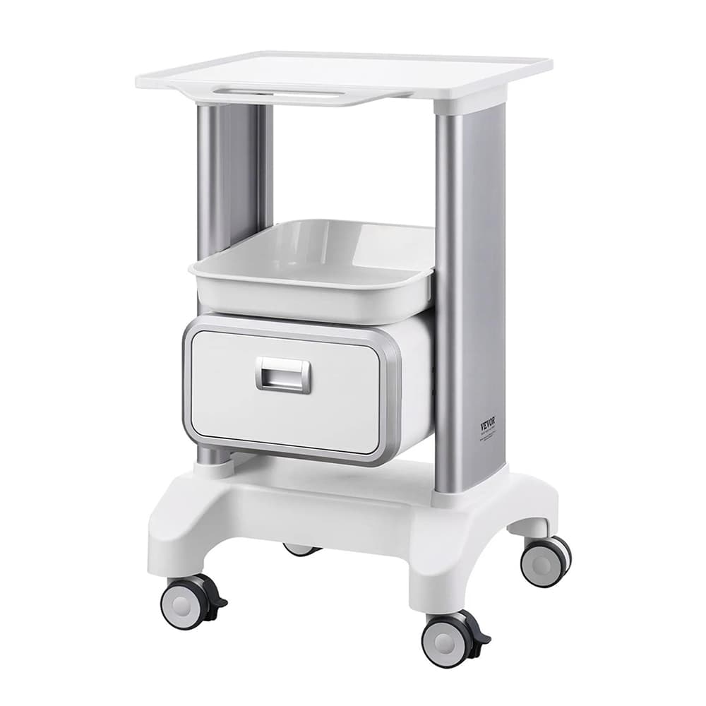 Vevor Mobile Lab Cart, 2-Tier, 1 Drawer with 1 Top Tray, 110lb Capacity, 1/Pk - Vevor Mobile Lab Cart, 2-Tier, 1 Drawer with 1 Top Tray, 110lb Capacity, 1/Pk - Image 1