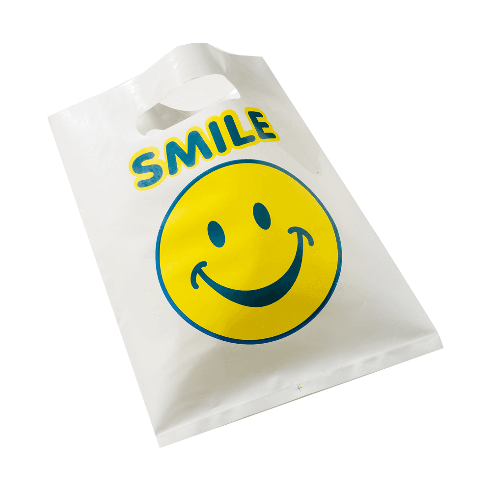 Plak Smacker Plastic Happy Face Bag, Small, 7" x 9", 144/Box - Plastic Bag Happy Face Small (144 ct) - Image 1