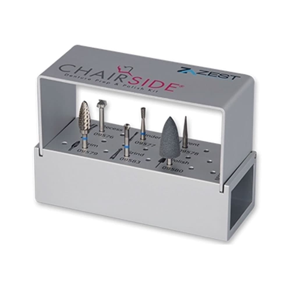 Zest Dental LOCATOR Chairside Autoclavable Denture Prep & Polish Kit, 6 HP Burs - LOCATOR CHAIRSIDE Autoclavable Denture Prep & Polish Kit. Includes - Image 1