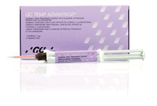 GC Temp Advantage Temporary Cement Starter Kit, 7.5g Automix Syringe with 15 Mixing Tips #136505 - Temp Advantage (1x7.5g) Syr Starter Pkg - Image 1