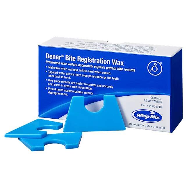 Whip Mix Denar Bite Registration Wax, Slow Set, 25/Pk, #20000050 - Denar Bite Registration Wax (25 Pk) - Image 1