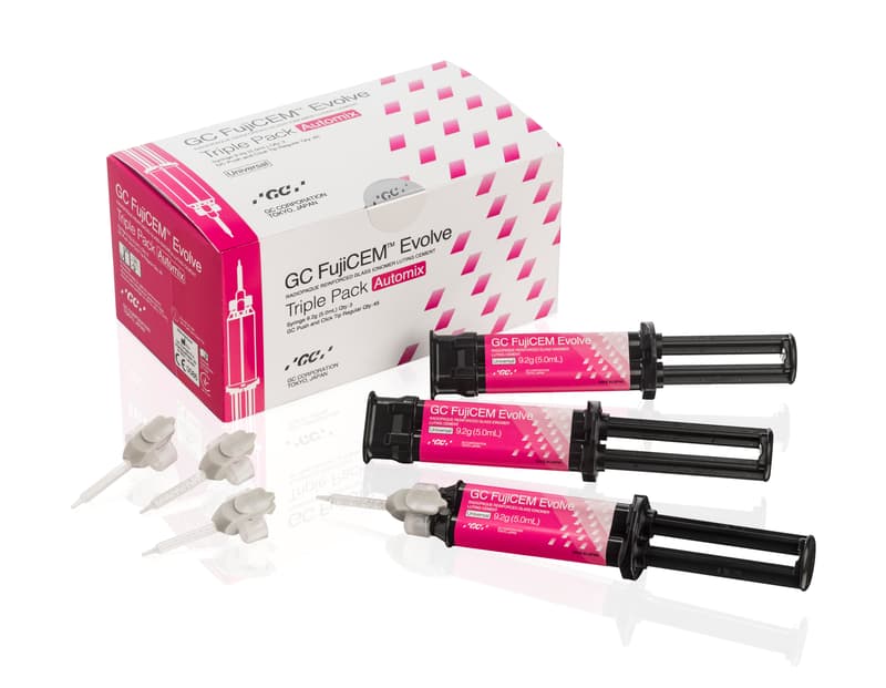GC FujiCEM Evolve Triple Pack Handmix, 3 Syringes, 9.2g Each, #012949 - FujiCEM Evolve Triple Pack Handmix - Image 1